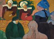 Emile Bernard Breton Women at a Wall oil painting
